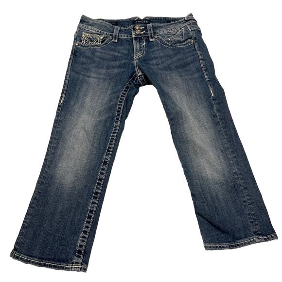 Vigoss The New York Capri Jeans Womens Waist 28 Length 21 Embroidered Rhinestone - Picture 1 of 9